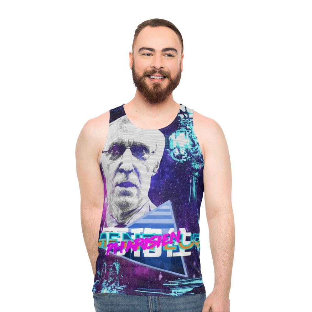 Vaporwave Unisex Tank Top with Henry De Lesquen and Yugissou Design