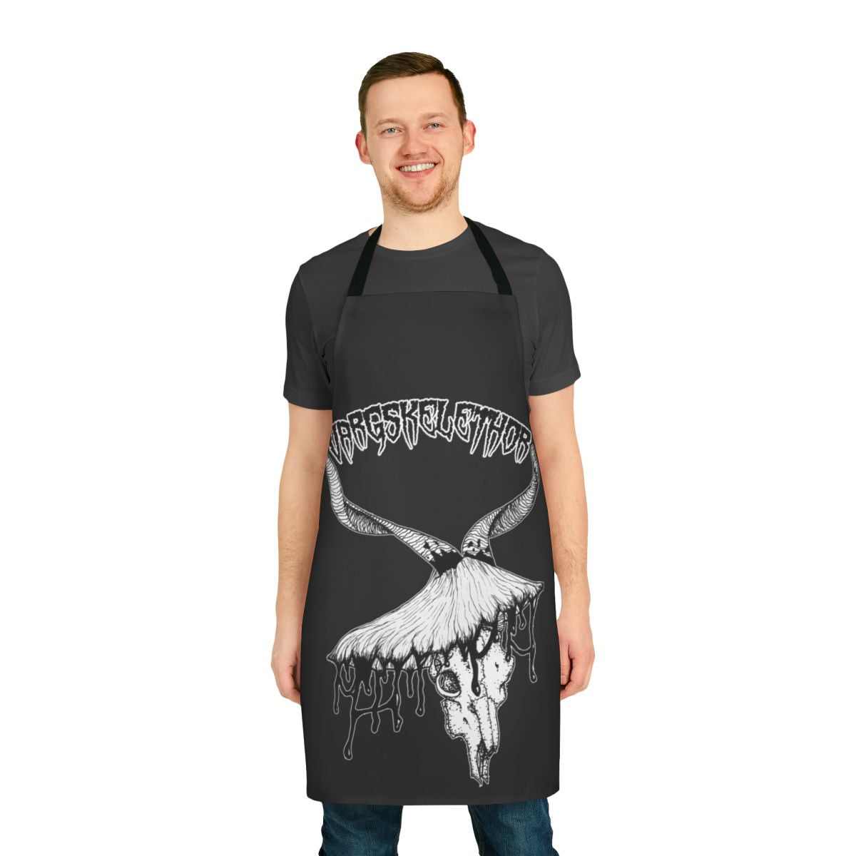 Vargskelethor Vineshroom Apron with a mushroom and skull design