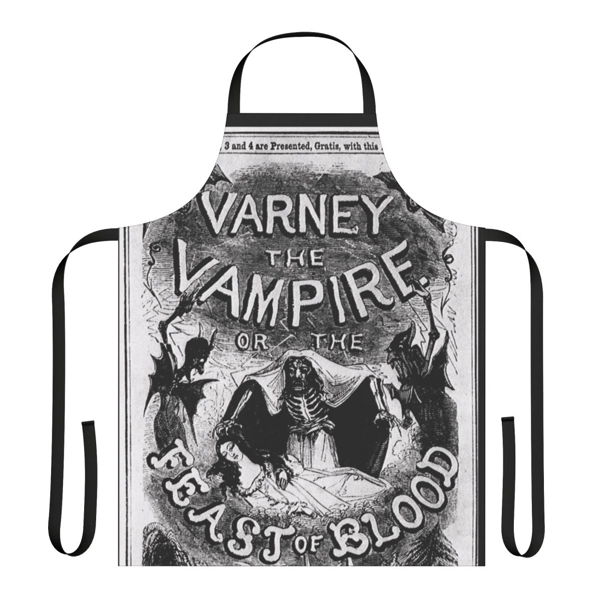 Varney the Vampire themed gothic apron with dark, supernatural design