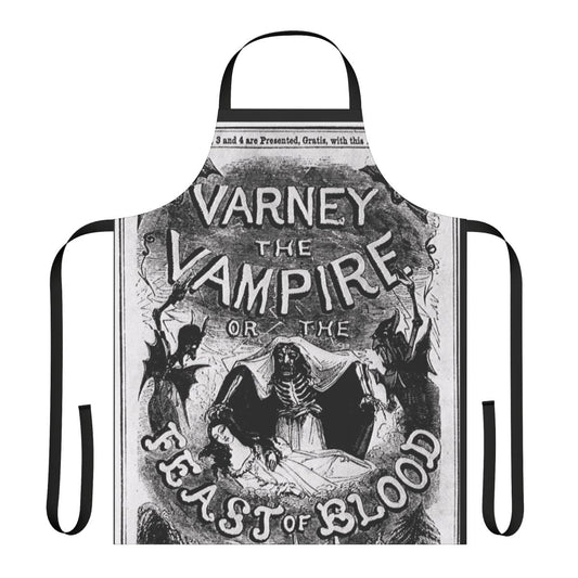 Varney the Vampire themed gothic apron with dark, supernatural design