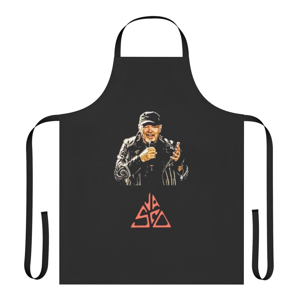 Black apron featuring Vasco Rossi, the legendary Italian rock band