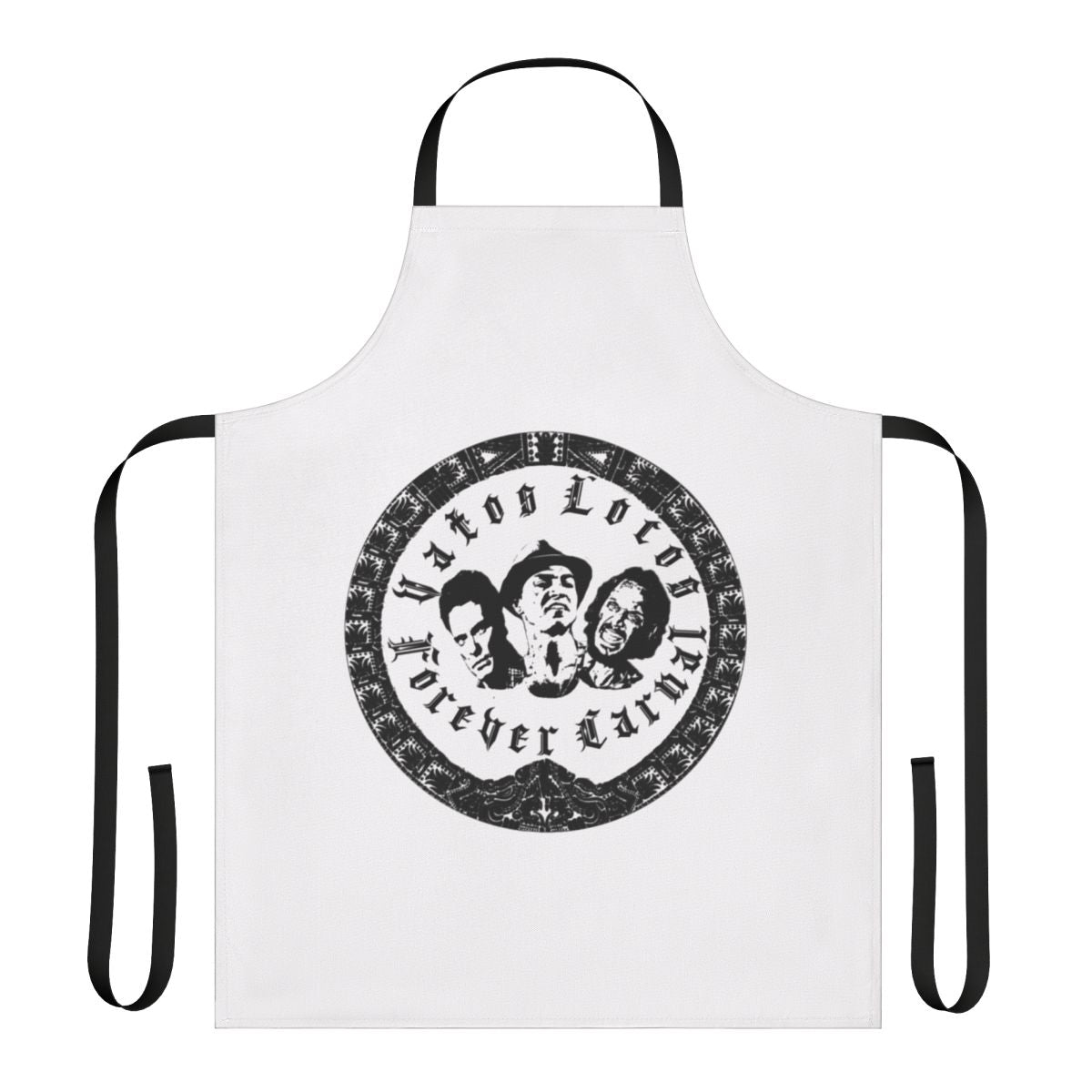 Vatos Locos-inspired apron with graffiti-style design