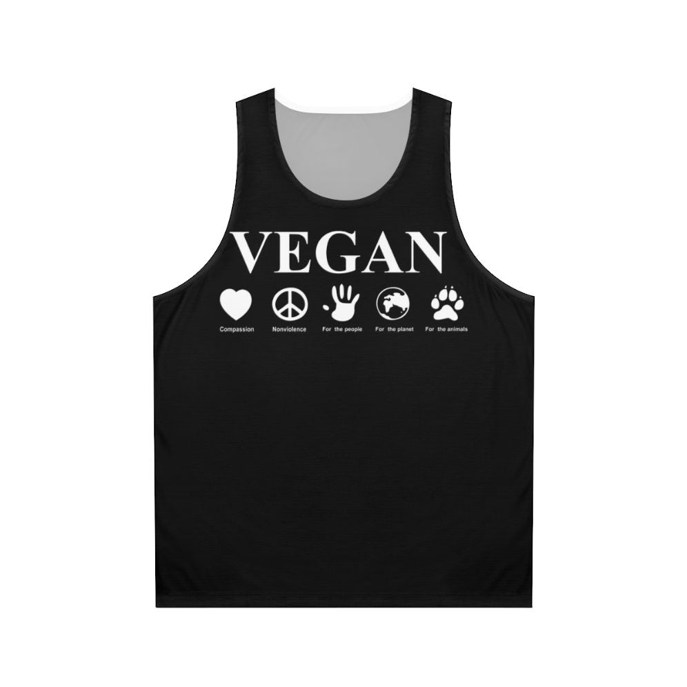 Vegan tank top with "Go Vegan" message