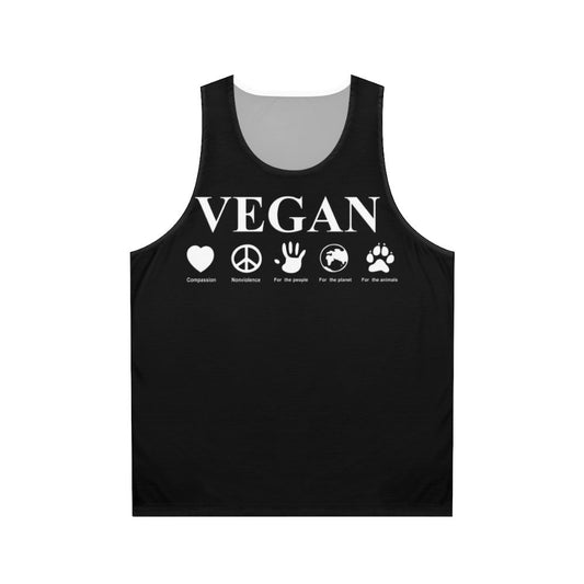 Vegan tank top with "Go Vegan" message