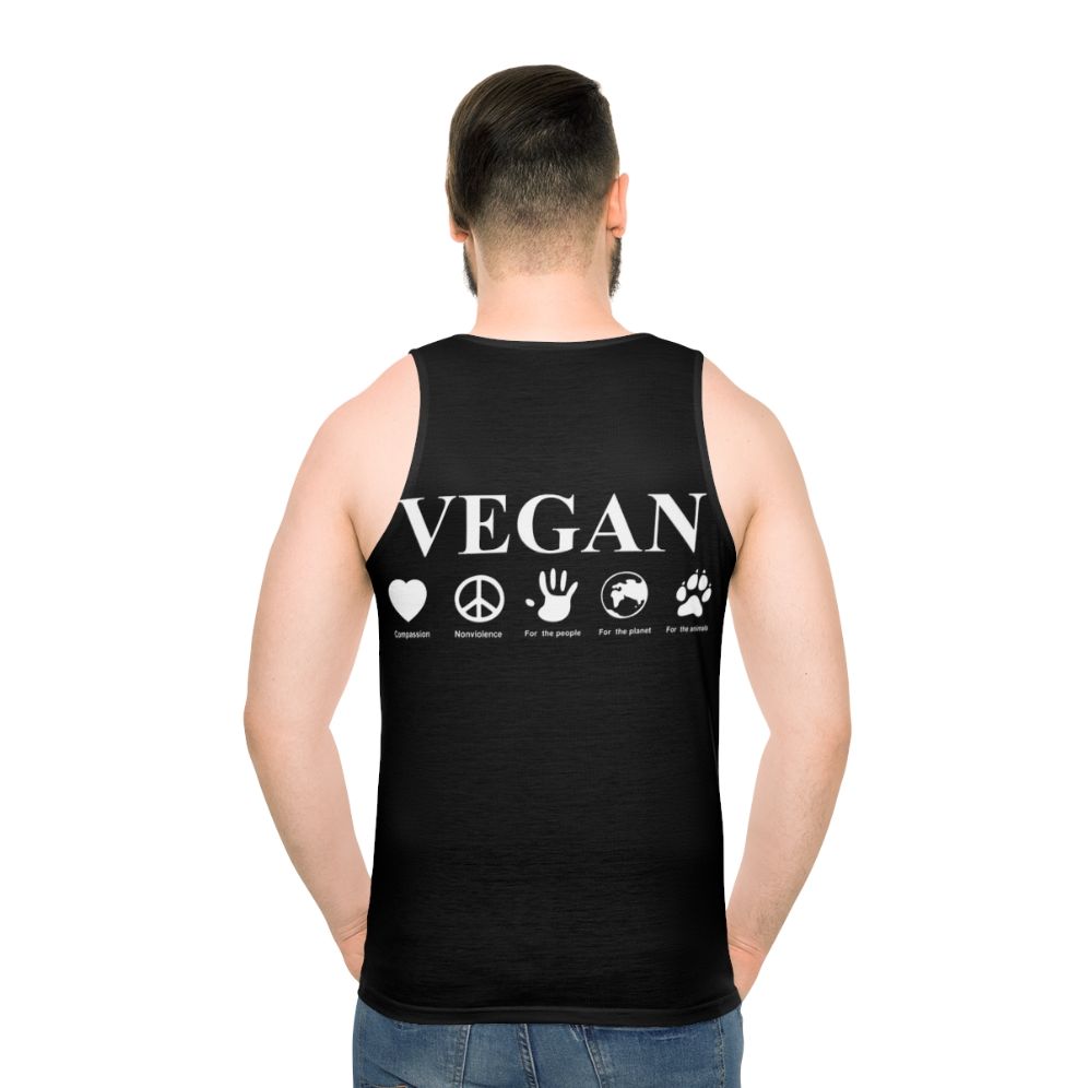 Vegan tank top with "Go Vegan" message