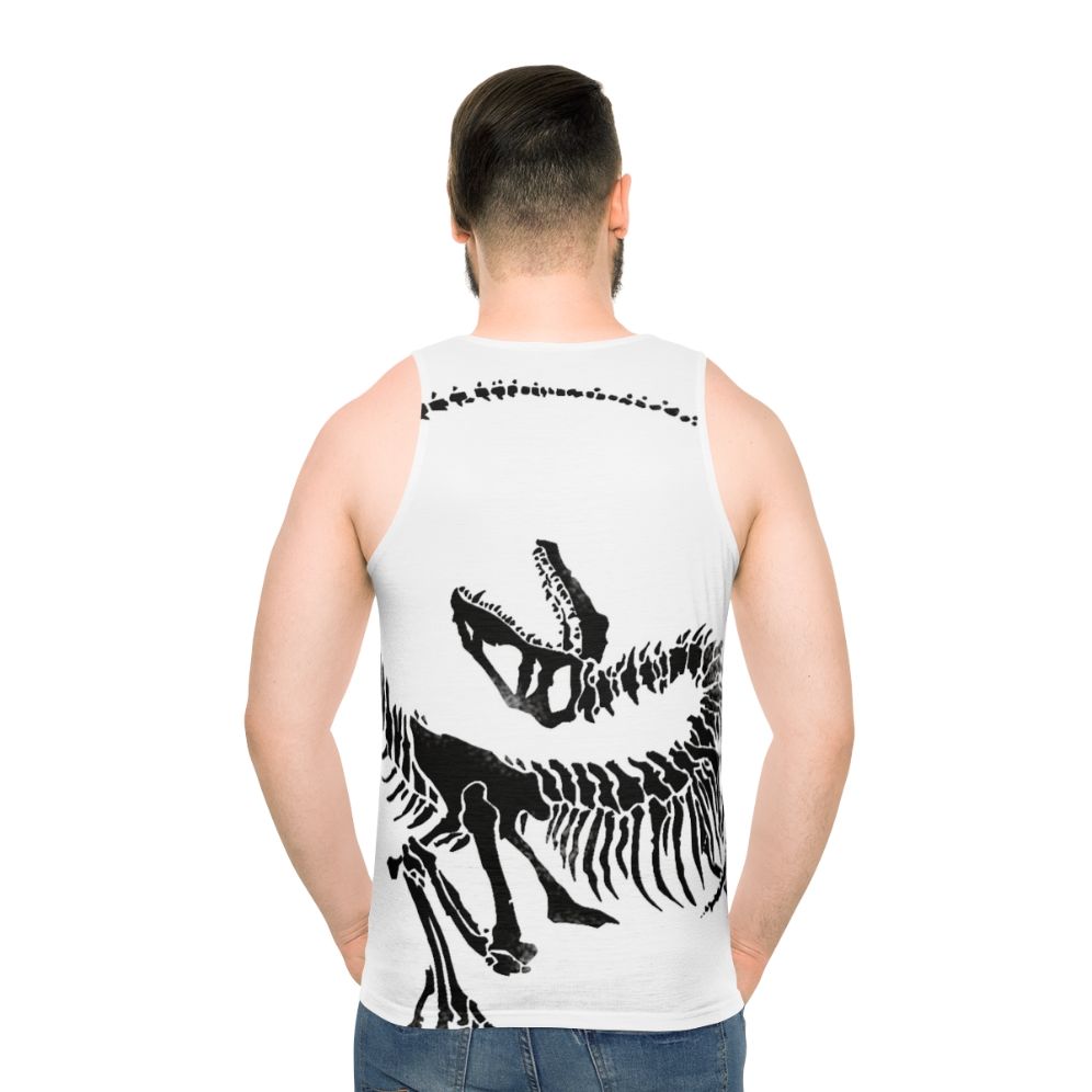Velociraptor skeleton dinosaur bones print on unisex tank top