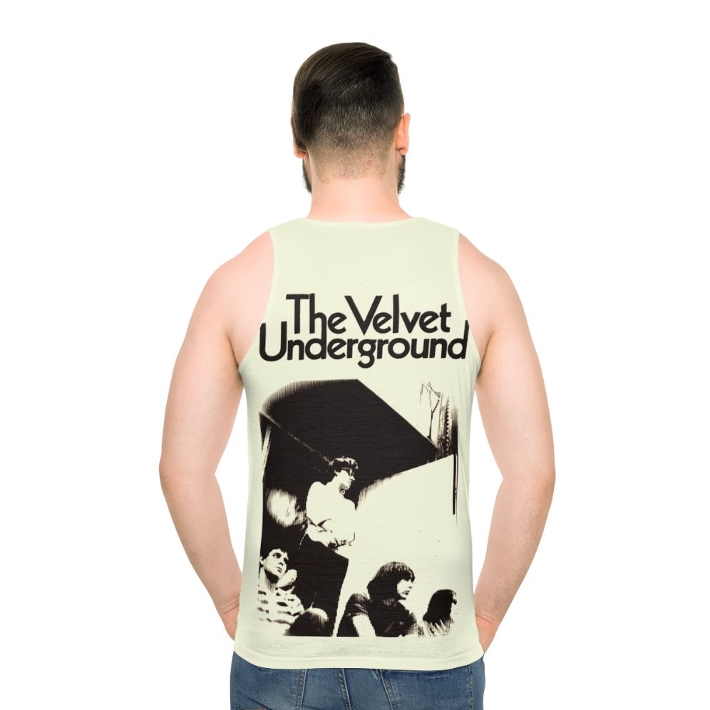 Velvet unisex tank top with retro music-inspired design