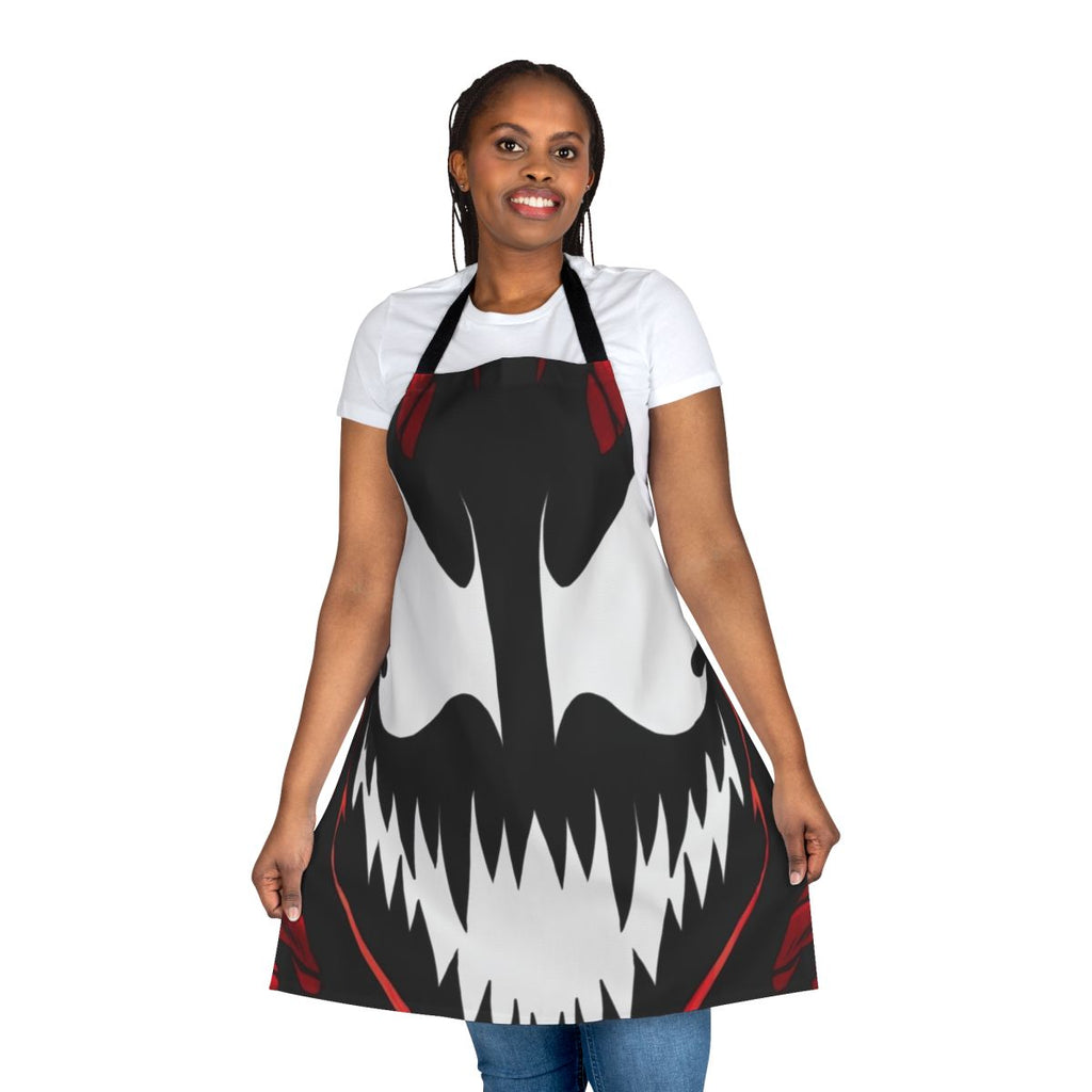 Stylized apron featuring Venom and Carnage characters from the Marvel universe