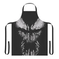 Apron with a skull and snake design, symbolizing a venomous and toxic substance