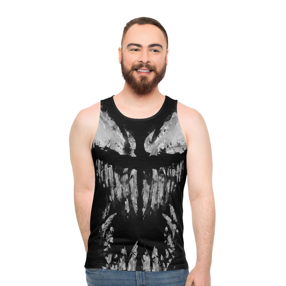 Venomous symbiote graphic on a unisex tank top