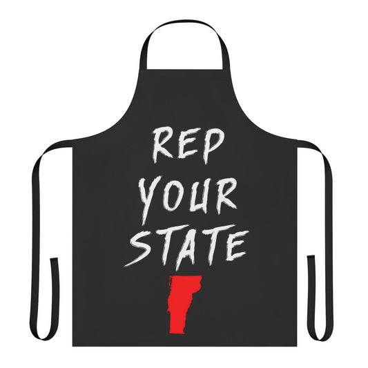 Vermont state pride apron with green and white design