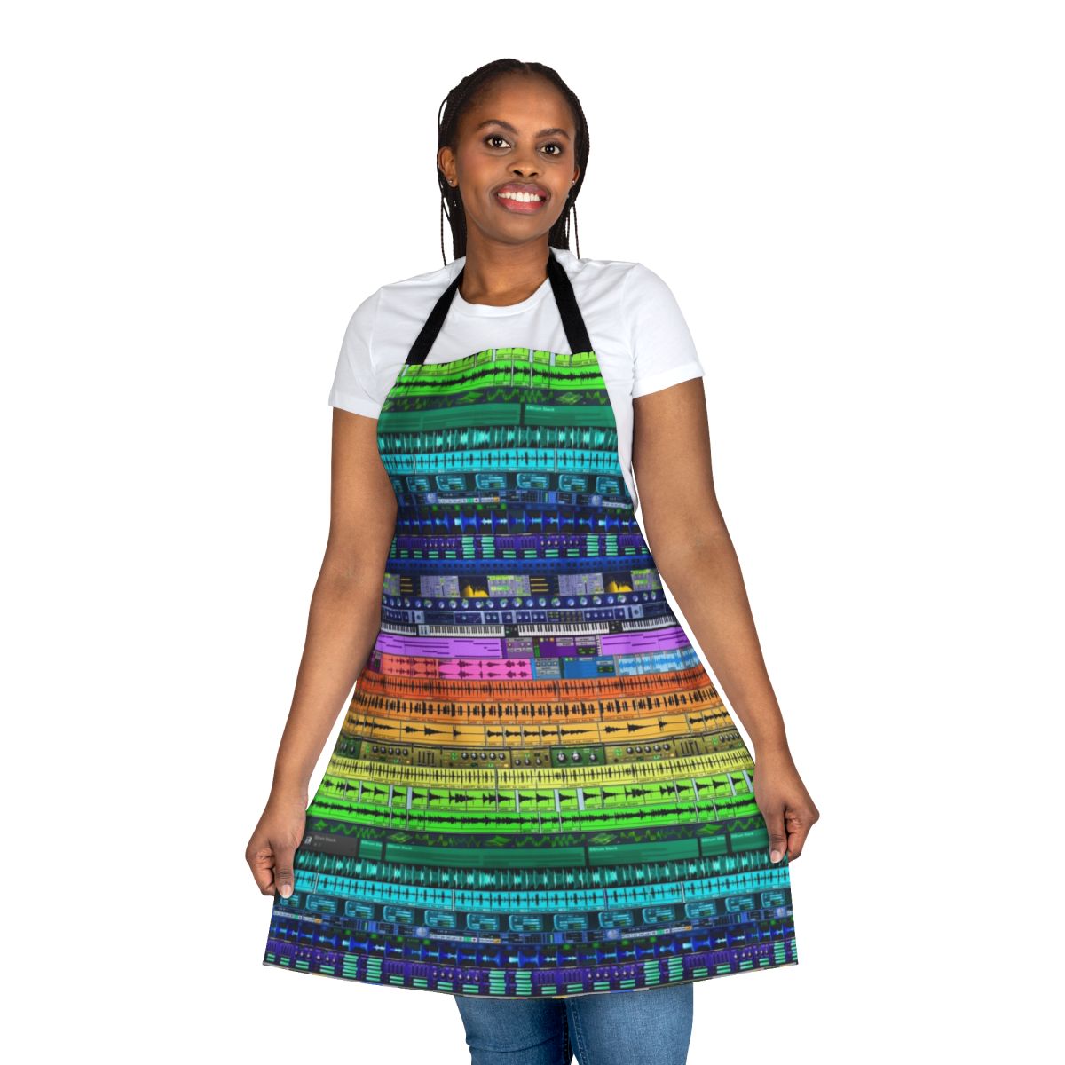 Apron featuring a music production-inspired design for producers and audio engineers