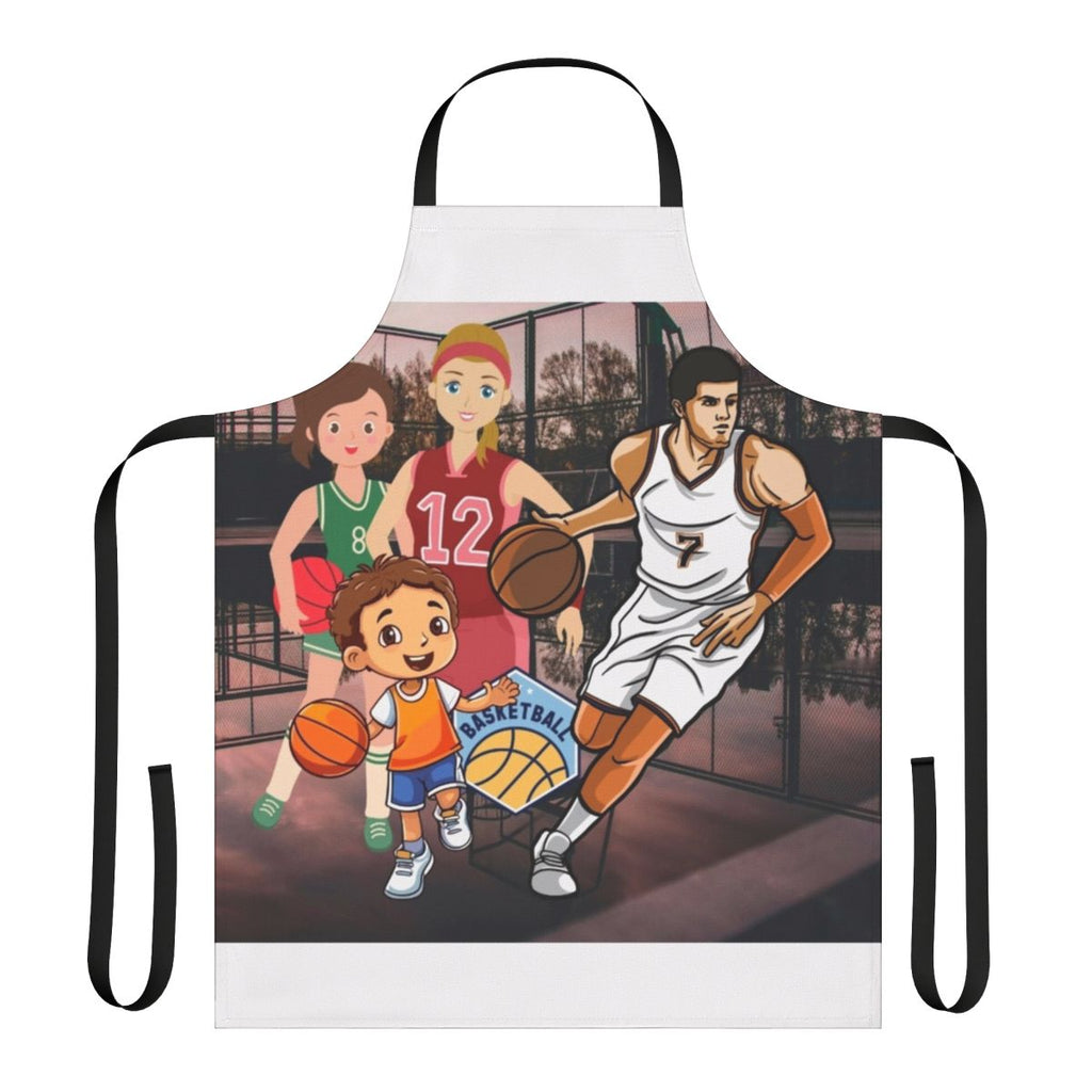 Person wearing a basketball-themed apron