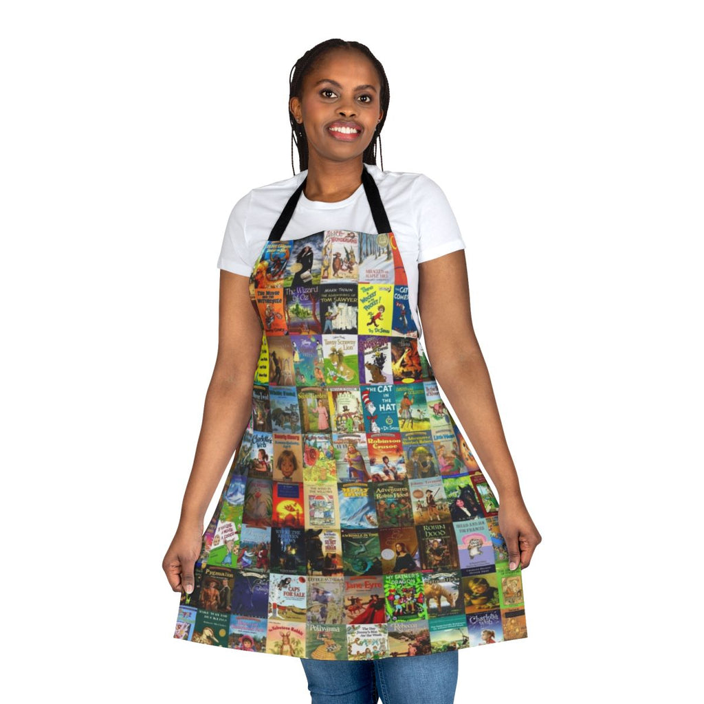 A high-quality, practical apron featuring a children's book design, perfect for young readers and book lovers.