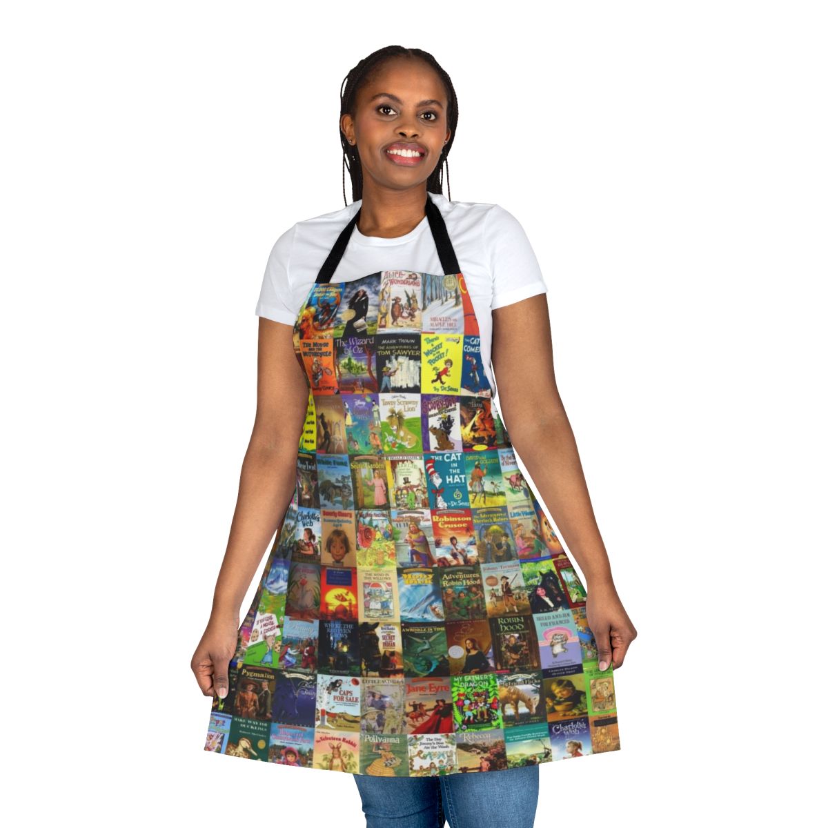 A high-quality, practical apron featuring a children's book design, perfect for young readers and book lovers.