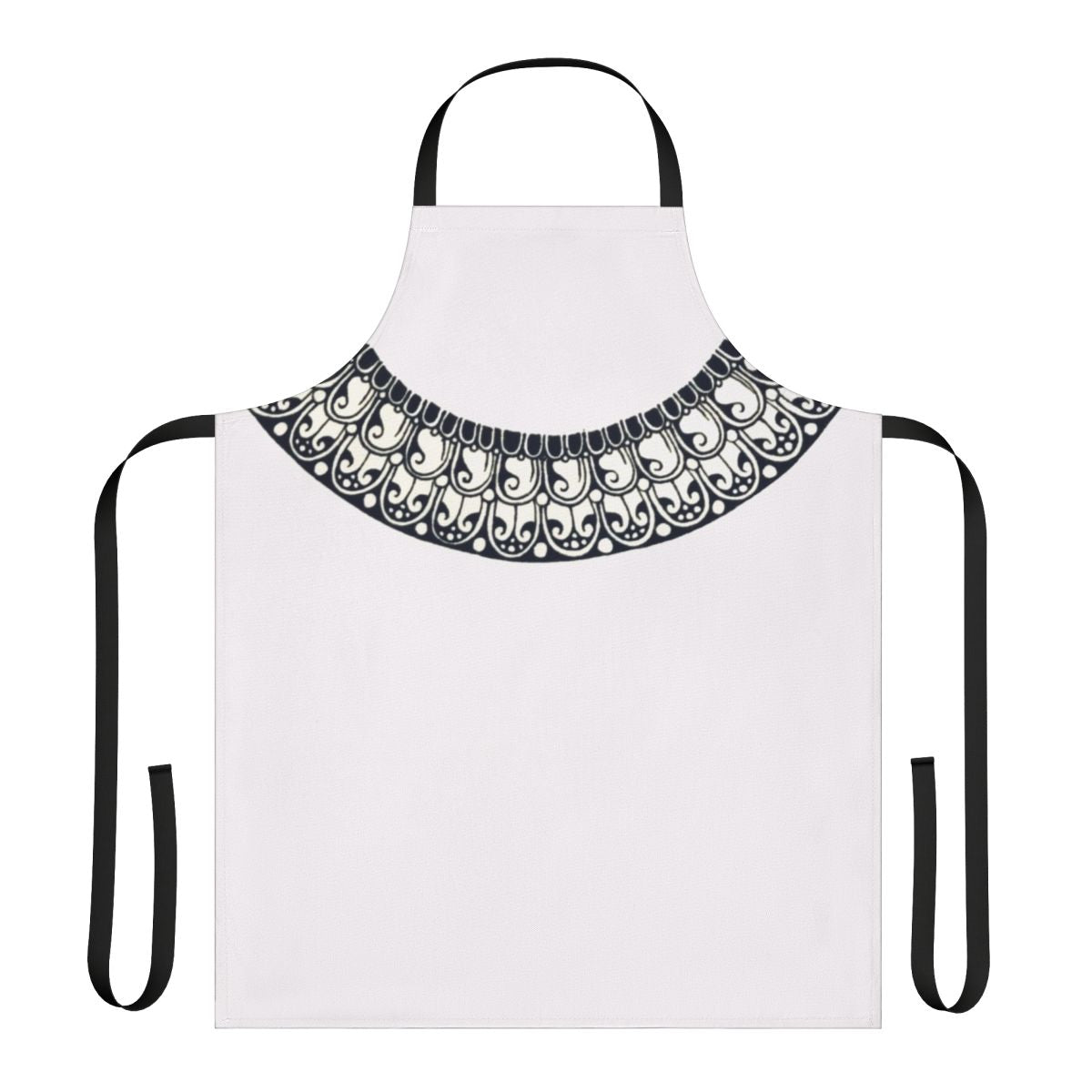 Circle-shaped apron with colorful, unique patterns