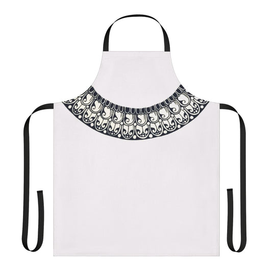 Circle-shaped apron with colorful, unique patterns