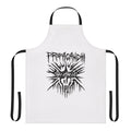 A high-quality apron with a punk/metal music design, perfect for cleaning and kitchen tasks.