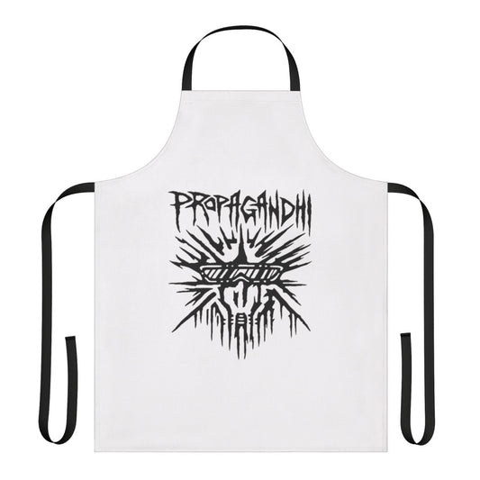 A high-quality apron with a punk/metal music design, perfect for cleaning and kitchen tasks.
