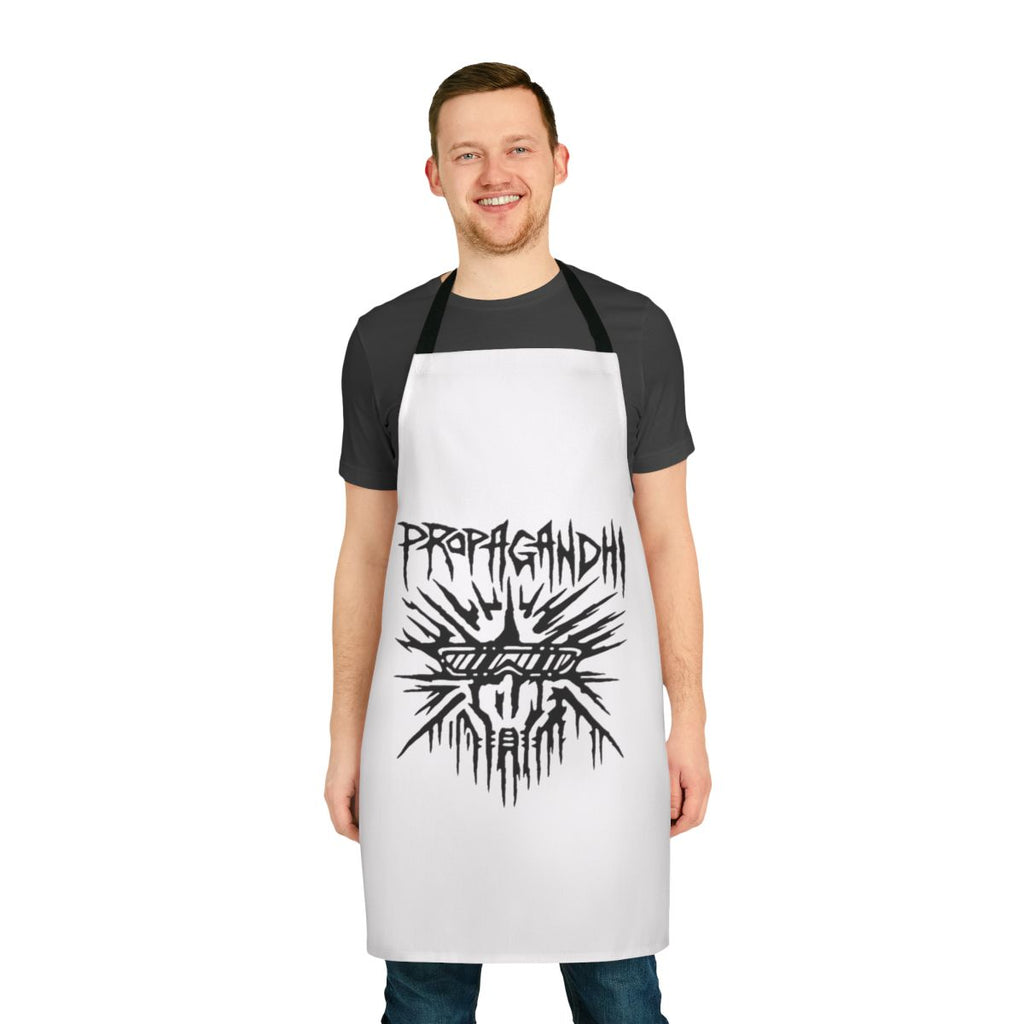 A high-quality apron with a punk/metal music design, perfect for cleaning and kitchen tasks.