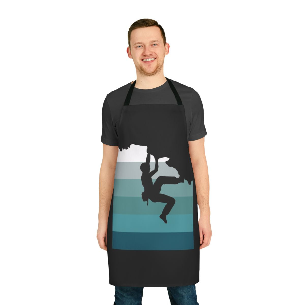 Climber wearing a durable, quick-drying climbing bouldering apron for outdoor sports