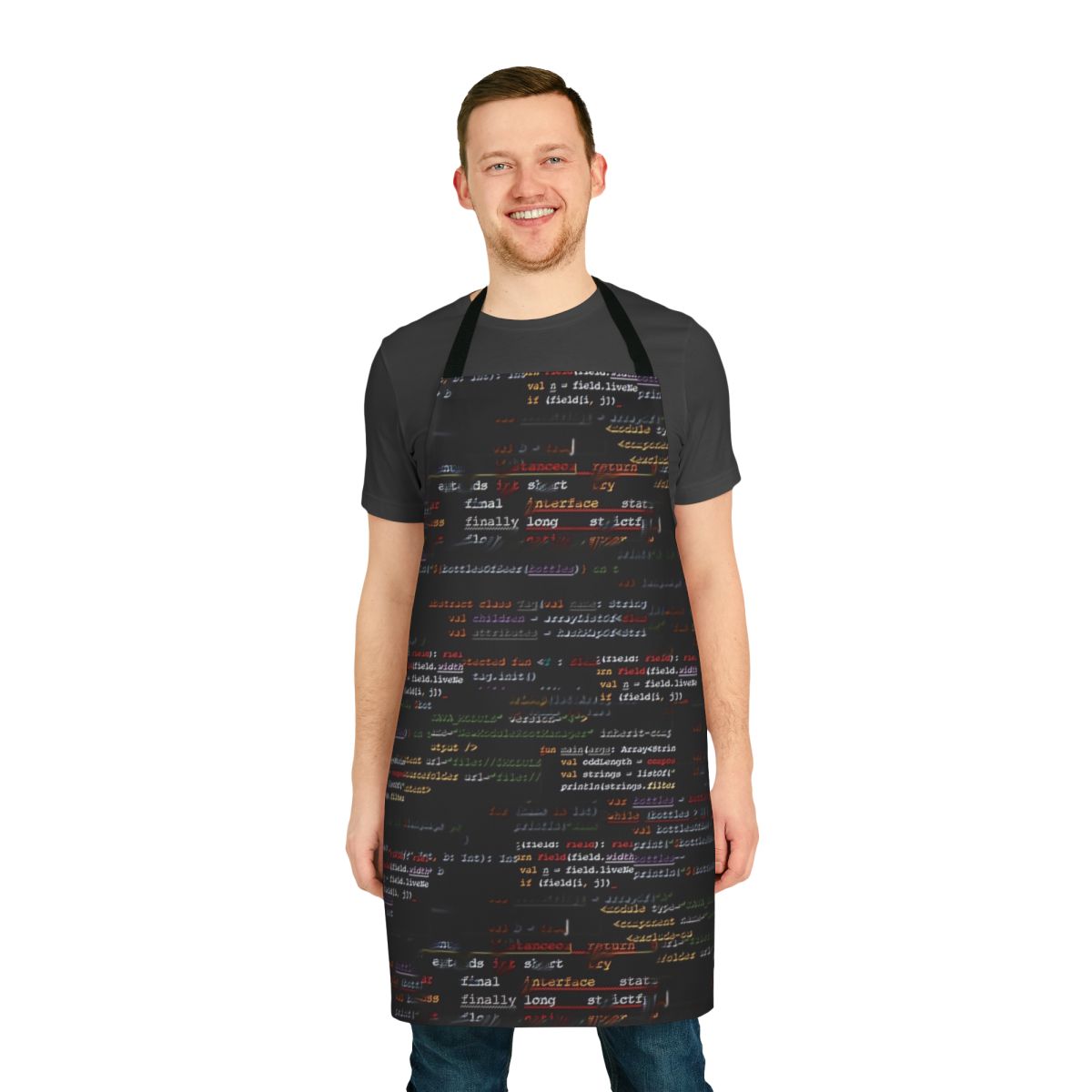 Programmers wearing a versatile coding apron