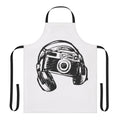 Apron with photography, music, and hobby-related graphics