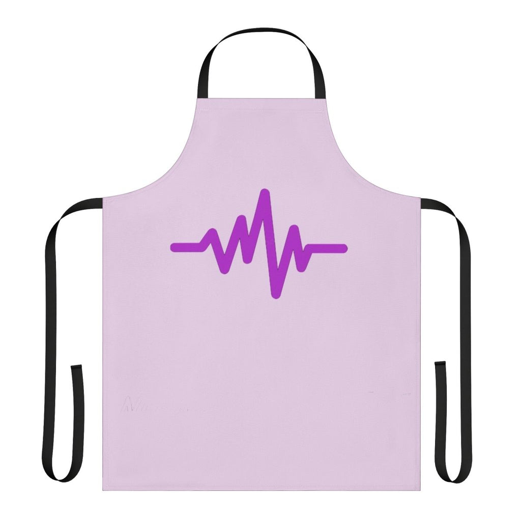 Music-themed apron with various art and design elements