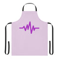 Music-themed apron with various art and design elements