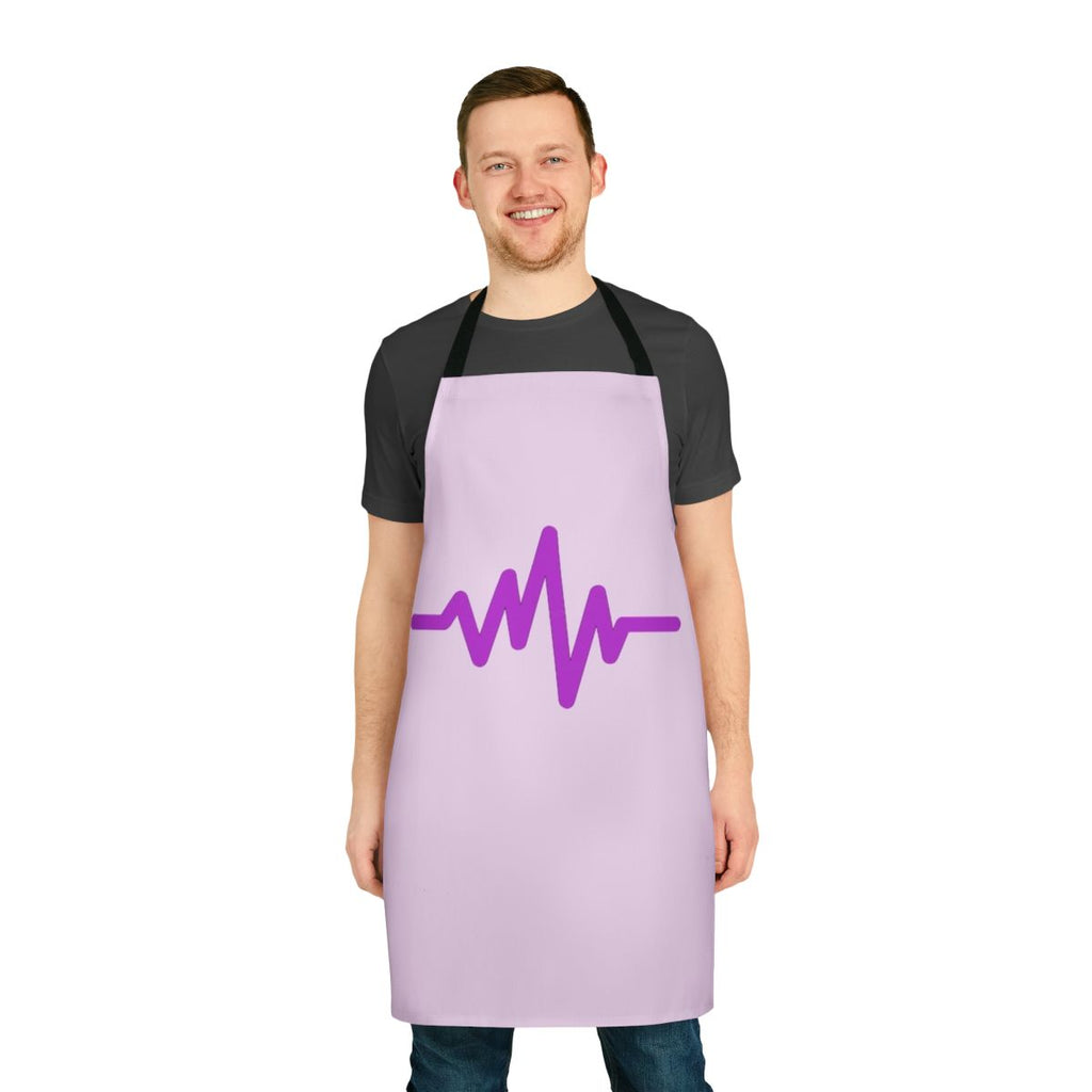 Music-themed apron with various art and design elements