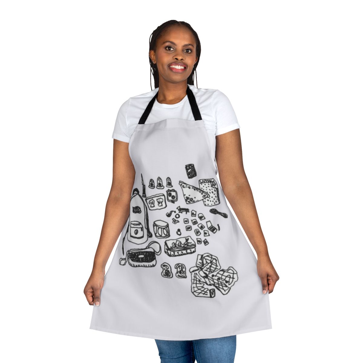 Person wearing a durable, stylish apron for outdoor activities