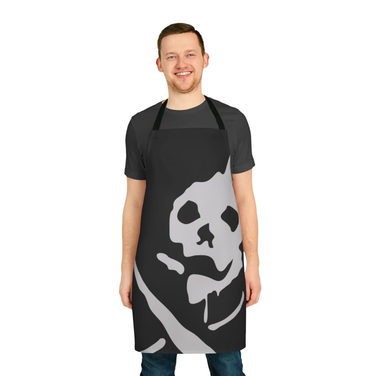 Stylish survival-themed apron with skull design, perfect for gaming or kitchen use