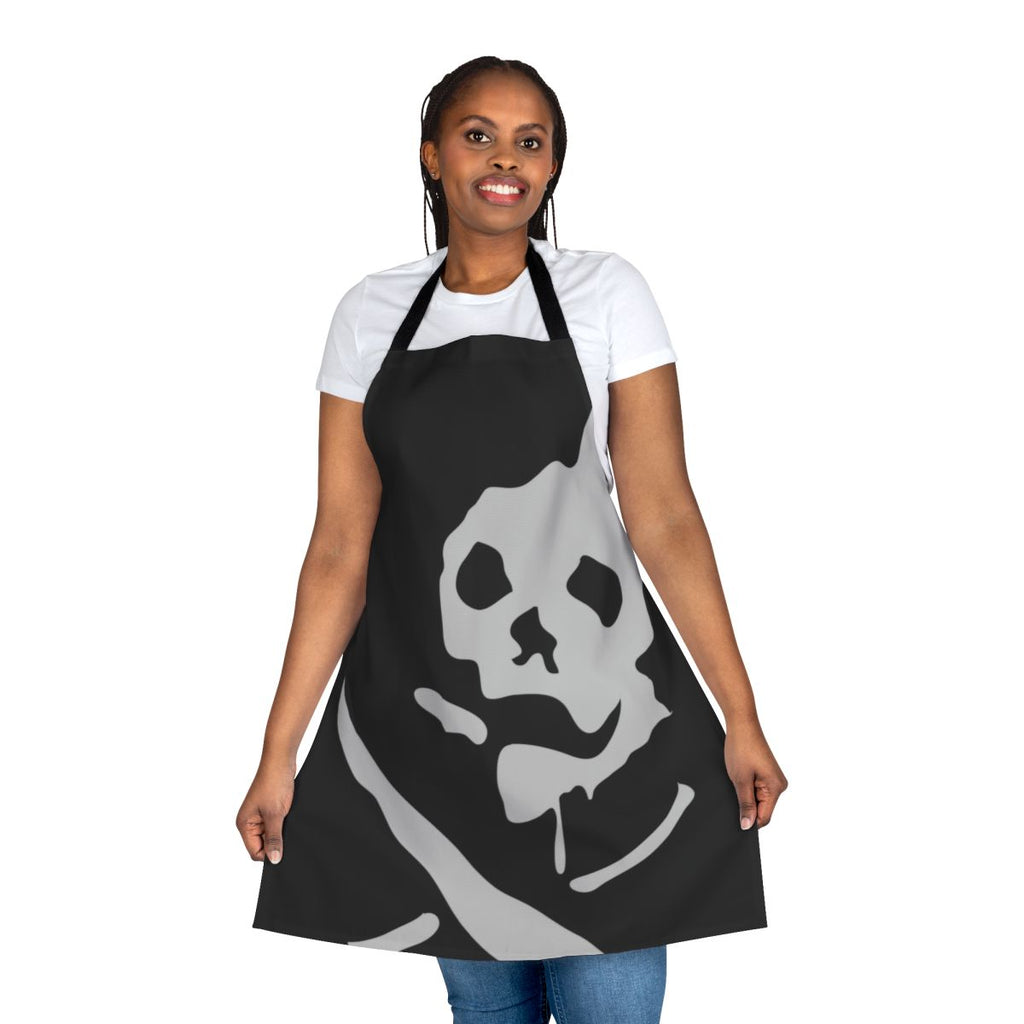 Stylish survival-themed apron with skull design, perfect for gaming or kitchen use