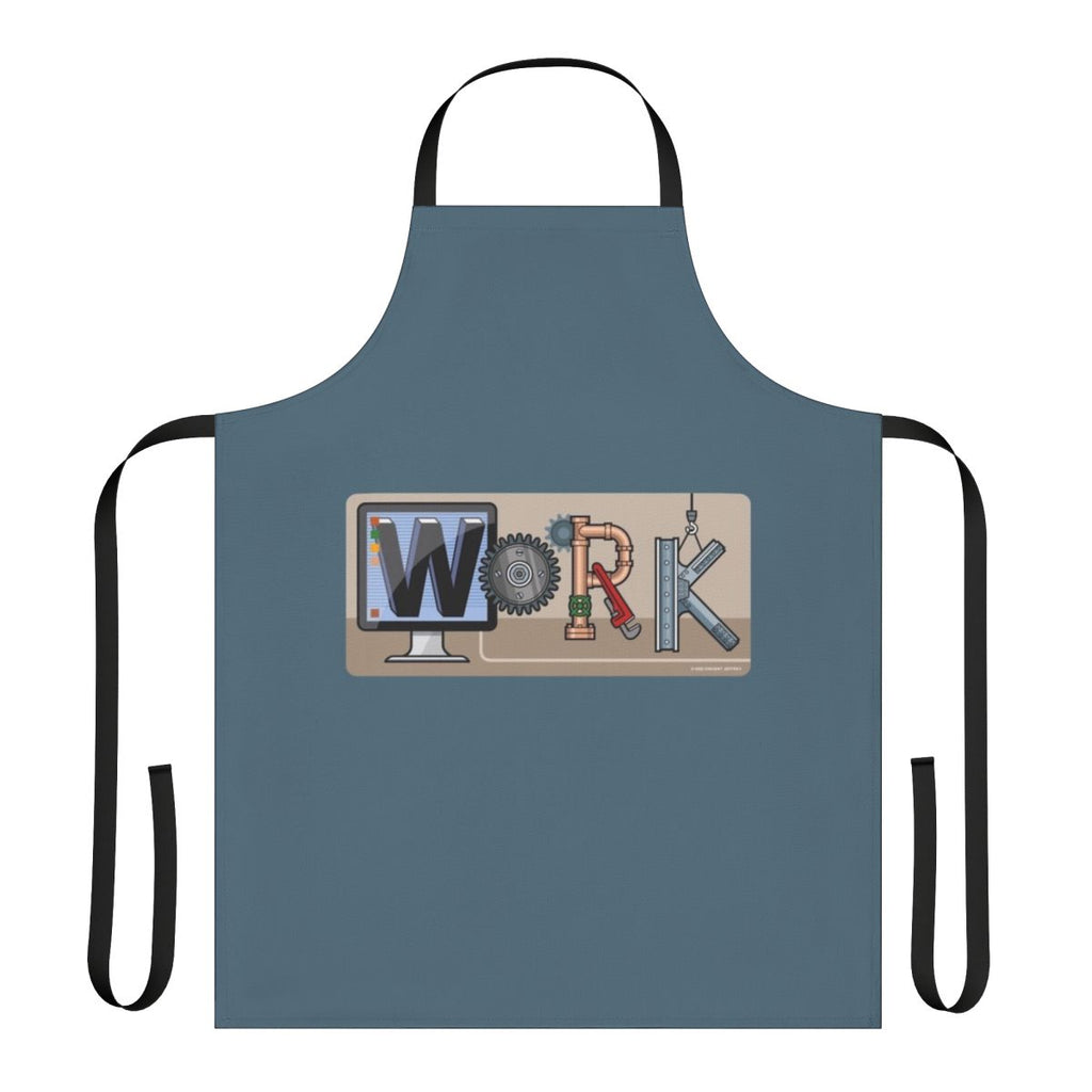 A durable work apron suitable for a variety of occupations, including computer repair, plumbing, and construction.
