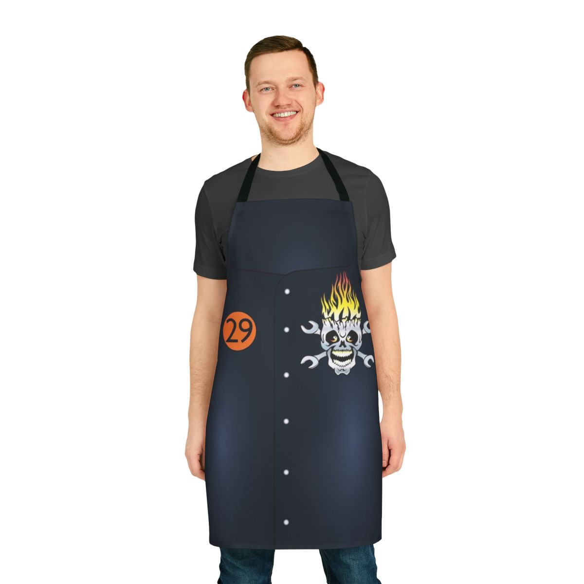 Hot Wheels-inspired apron featuring Taro Kitano's racing outfit from the World Race.