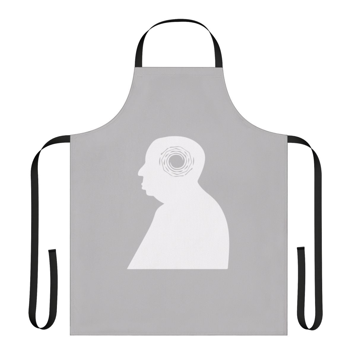 Stylish apron featuring the iconic Vertigo logo and Alfred Hitchcock's name, perfect for fans of the classic film.