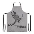 Vertigo-inspired minimalist apron with typography and vector design elements, paying homage to the classic Alfred Hitchcock film.
