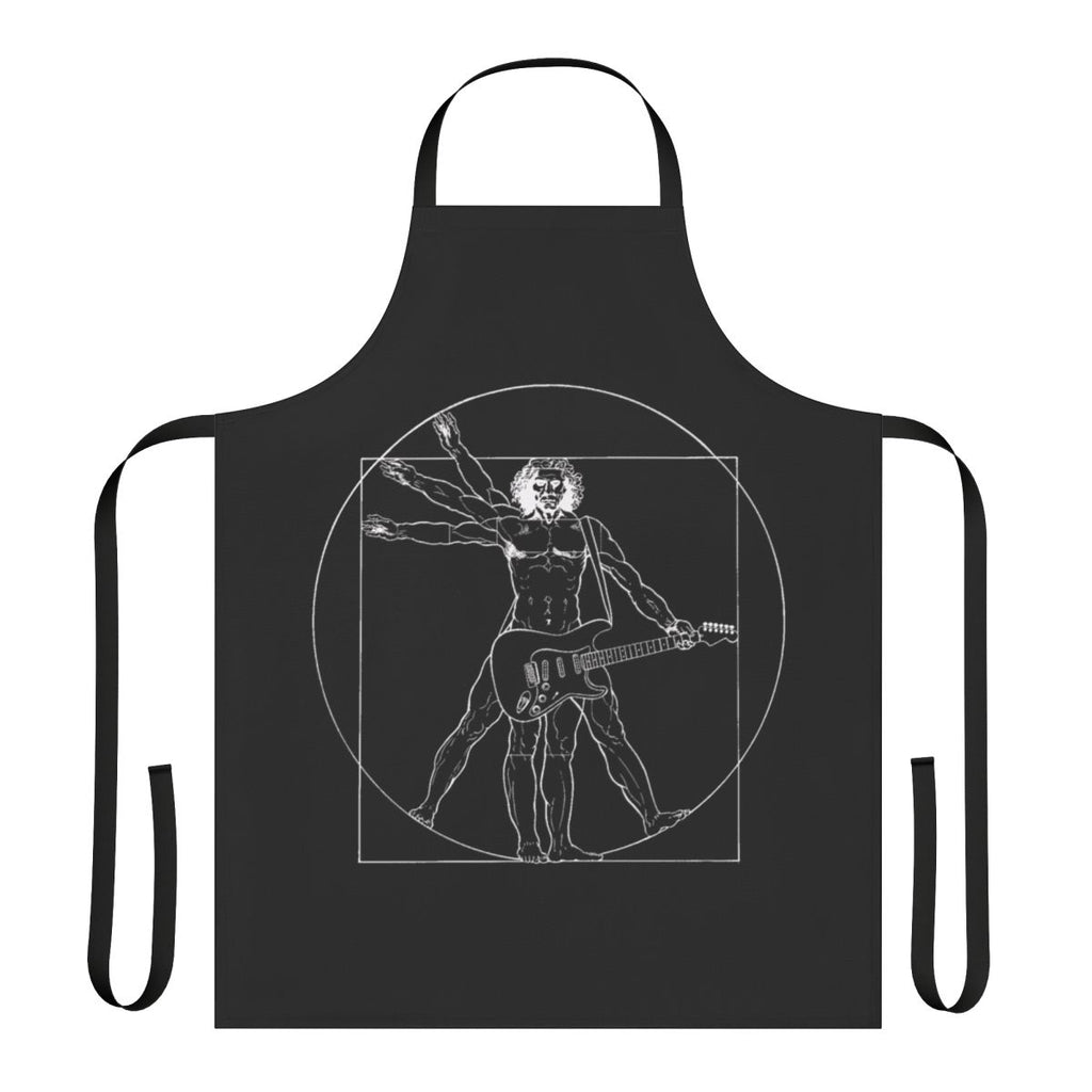 Vetruvian inspired apron with electric guitar and skull design