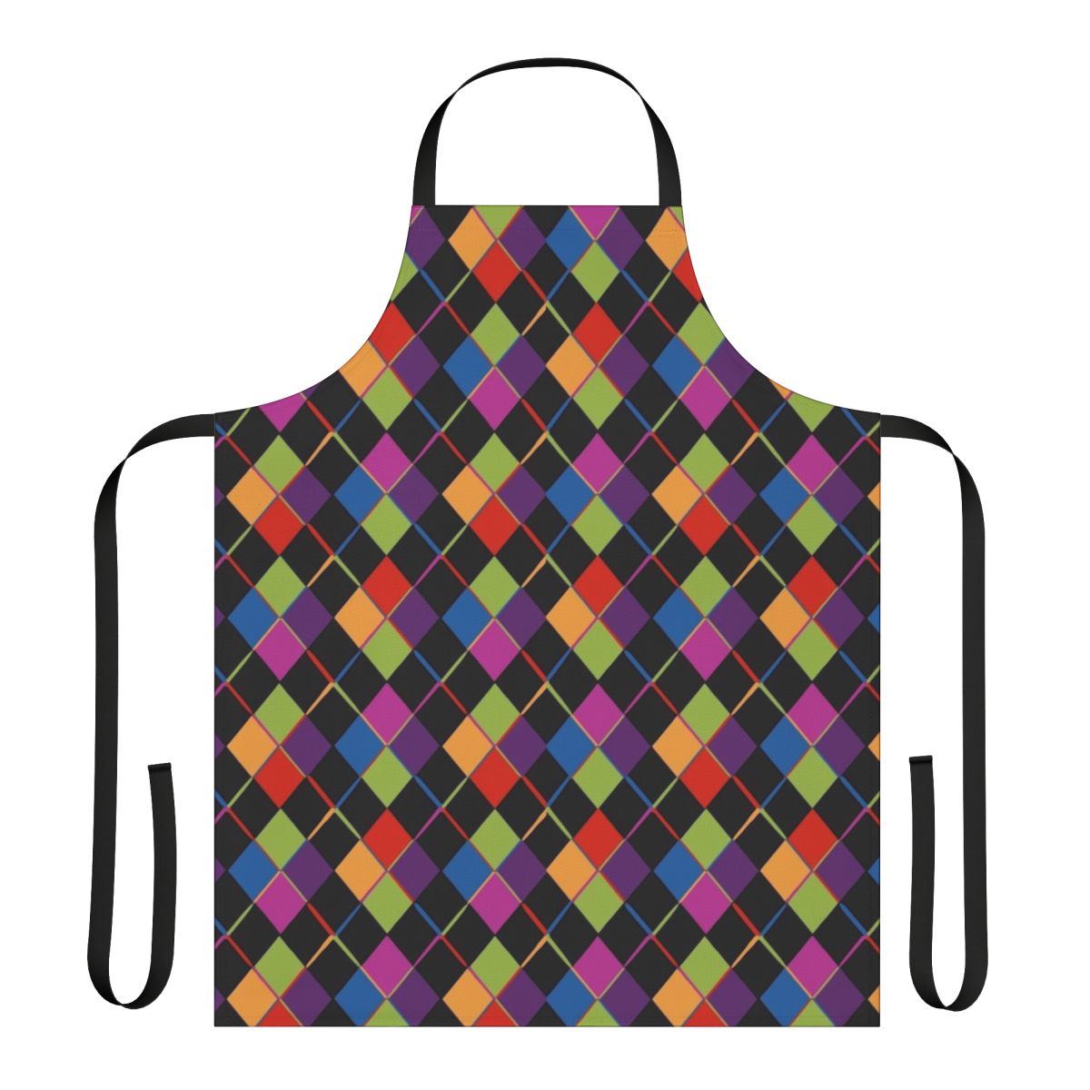 Colorful 1980s-inspired diamond pattern apron