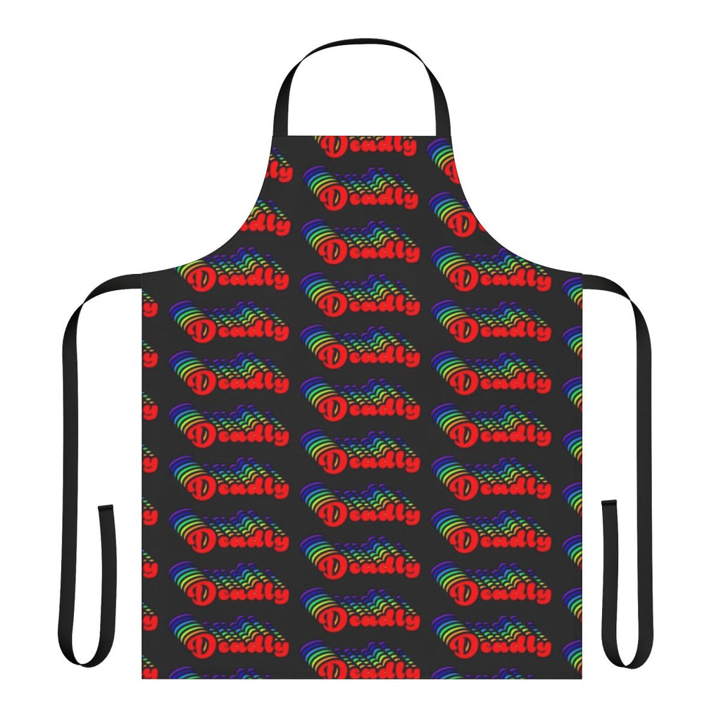 Colorful 70s-style rainbow apron for the kitchen