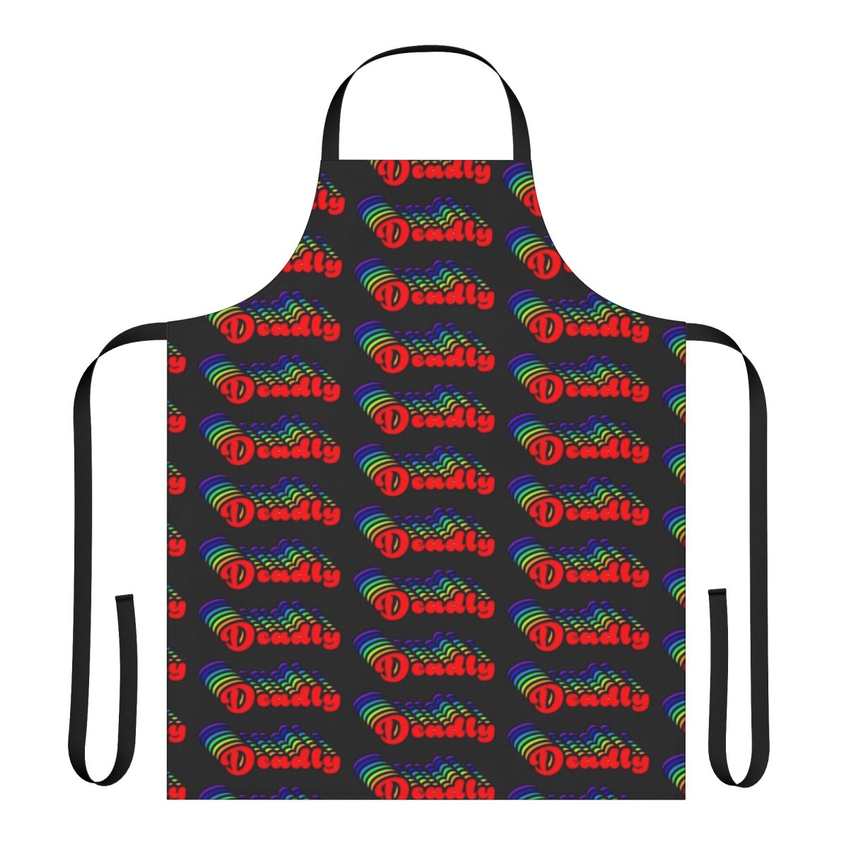 Colorful 70s-style rainbow apron for the kitchen