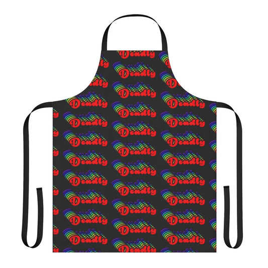 Colorful 70s-style rainbow apron for the kitchen
