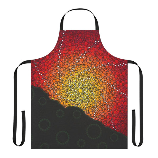 Vibrant aboriginal-inspired early warning apron featuring unique Bundjalung artwork