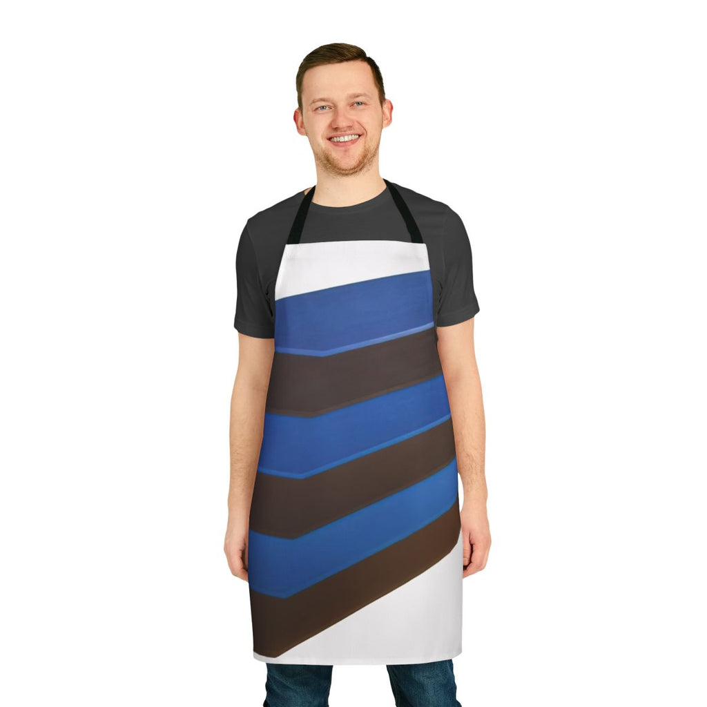 Apron featuring a vibrant abstract design inspired by the color field paintings of American artist Thomas Downing