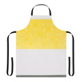 Vibrant abstract art apron featuring geometric optical patterns in the style of Thomas Downing