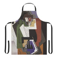 Colorful abstract art apron featuring geometric shapes and dynamic movement, inspired by the works of Italian Futurist painter Gino Severini.