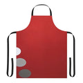 Vibrant abstract art apron with dot patterns and geometric shapes, inspired by the work of American painter Thomas Downing.