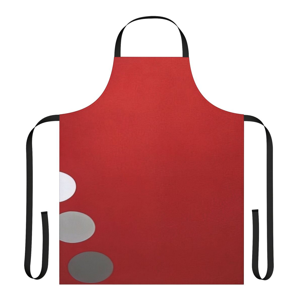 Vibrant abstract art apron with dot patterns and geometric shapes, inspired by the work of American painter Thomas Downing.