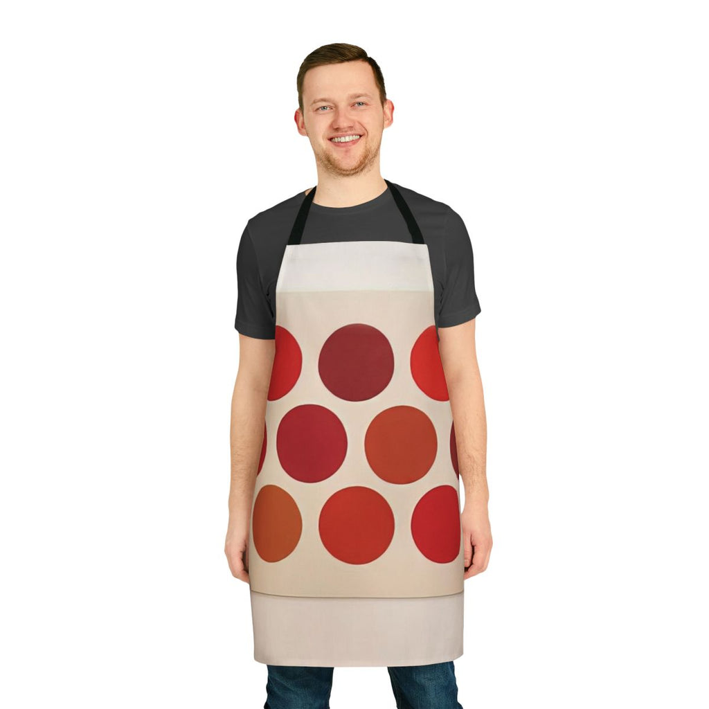 Apron featuring a vibrant abstract art design inspired by the work of American painter Thomas Downing
