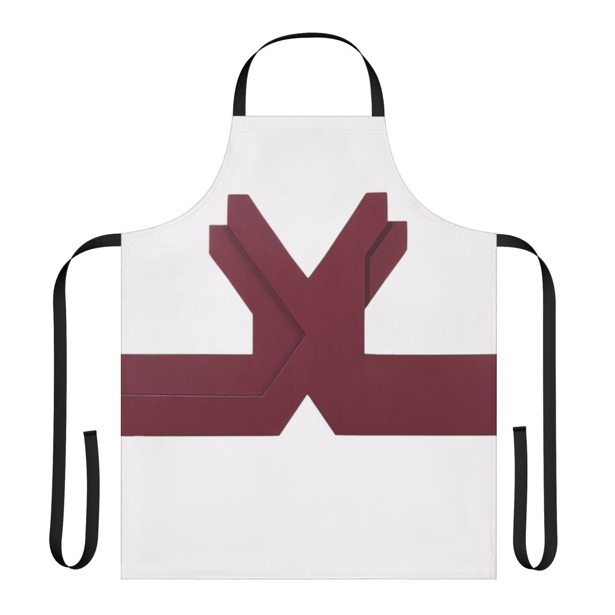 Apron featuring an abstract, geometric design in vibrant colors inspired by the artwork of American painter Thomas Downing.